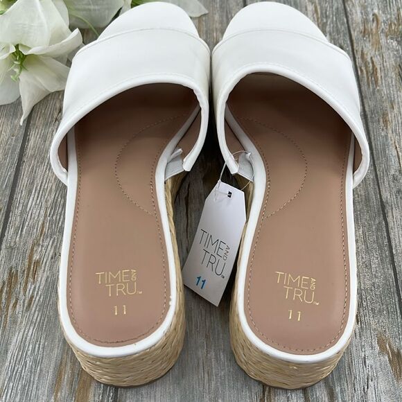 Women's Dressy Raffia Platform Slide Sandals Shies Size 11 - Picture 4 of 12